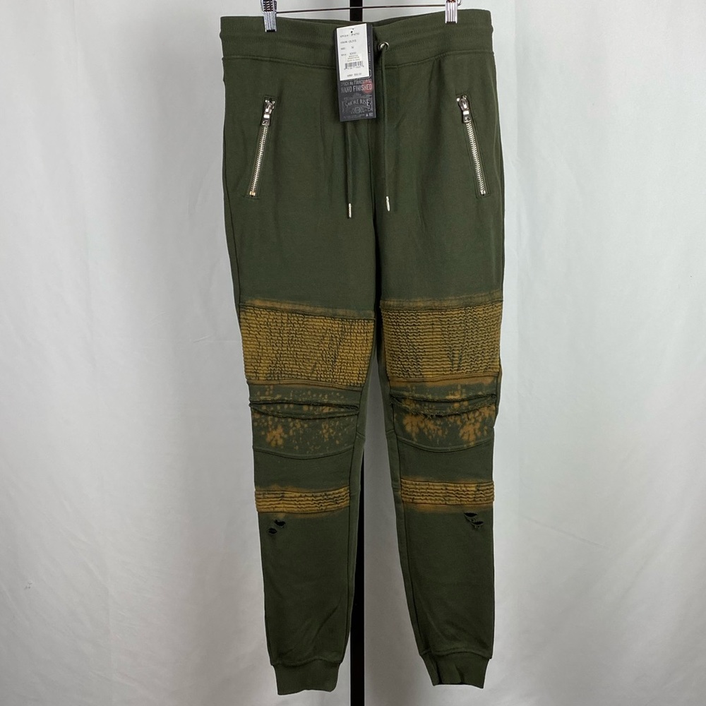 Olive green smoke rise joggers